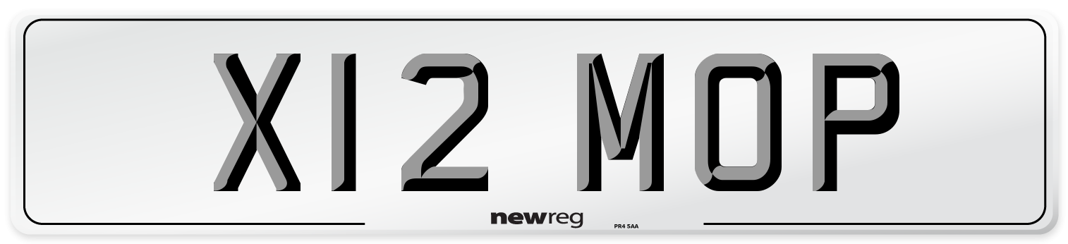 X12 MOP Number Plate from New Reg